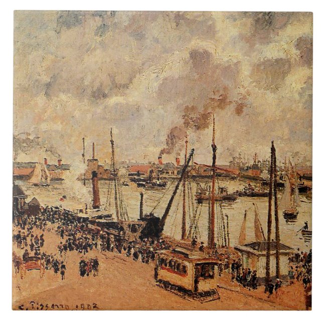 Pissarro - The Port Le Havre Ceramic Tile (Front)