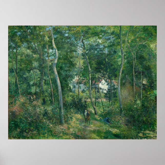 Pissarro's Edge of the Woods Near L'Hermitage Poster (Front)