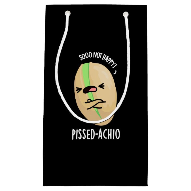 Pissed-achio Funny Pistachio Pun Dark BG Small Gift Bag (Front)