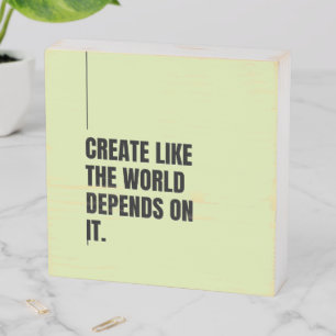 Pistachio, And Black Typography Artists Powerful Wooden Box Sign