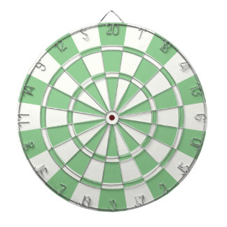 Pistachio And White Dartboard With Darts