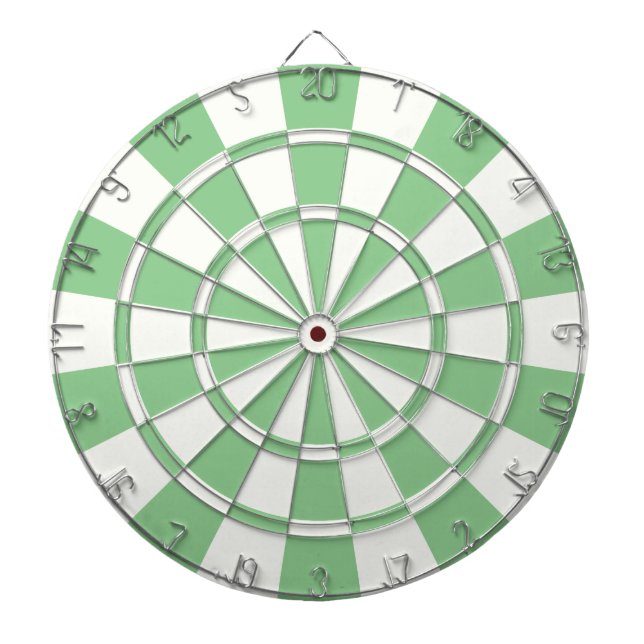 Pistachio And White Dartboard With Darts (Front)