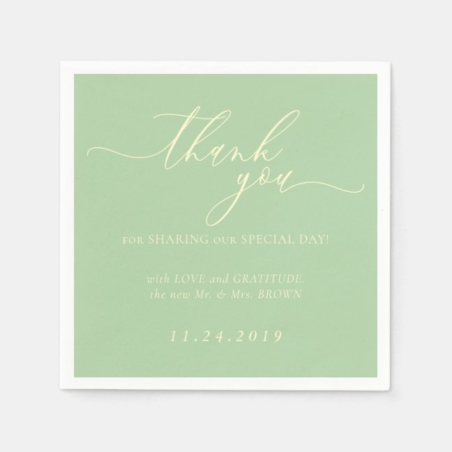 Pistachio & Cream Formal Minimalist Decor Wedding Napkins