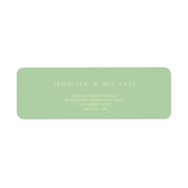 Pistachio & Cream New Weds Wedding mowing address Label