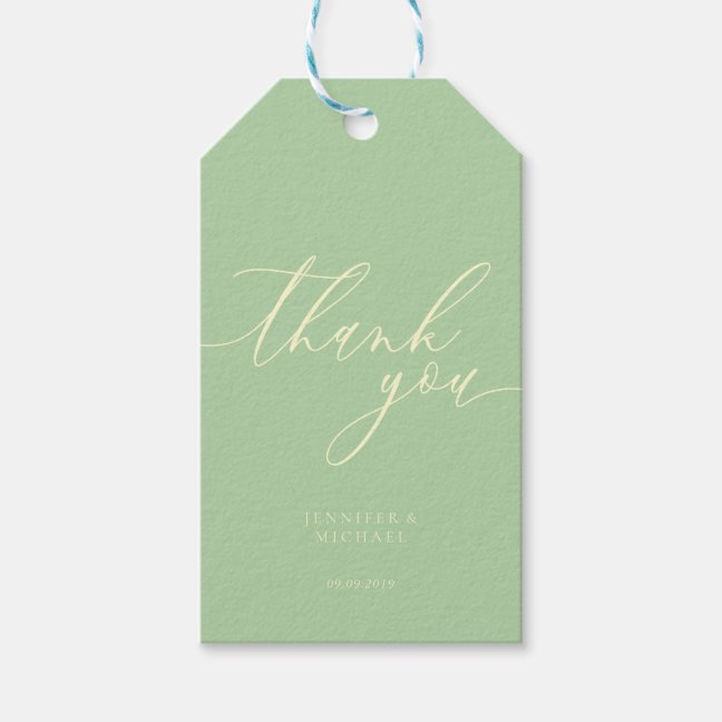 Pistachio & Cream Thank You Simple Gift Tags