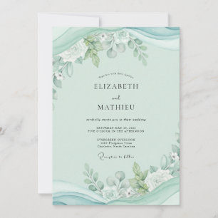 Pistachio Eucalyptus Foliage Wedding Invitation