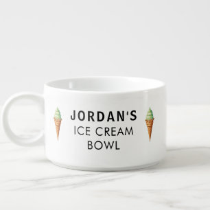 Pistachio Flavor Cone Personalized Ice Cream Bowl