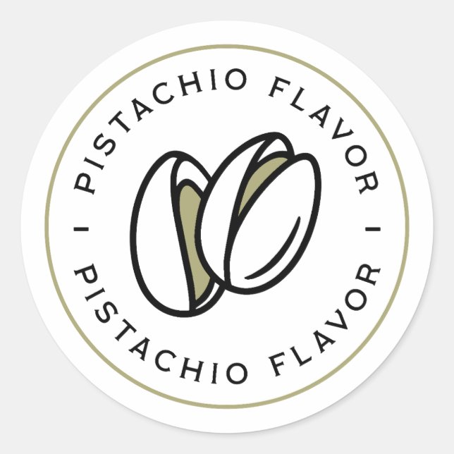 Pistachio flavor homemade aesthetic classic round sticker (Front)