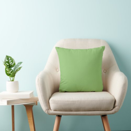 Pistachio Green 93C572 Solid 25 Green Shades Throw Pillow