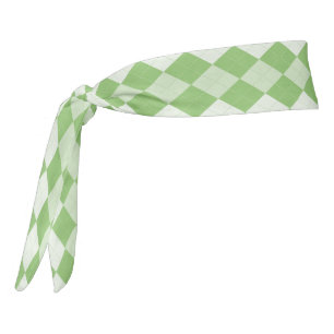 Pistachio Green Argyle Pale Green Small Diamond Tie Headband