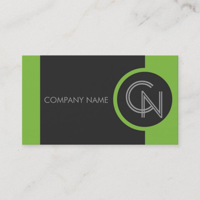 Pistachio Green Bold Business Card (Front)
