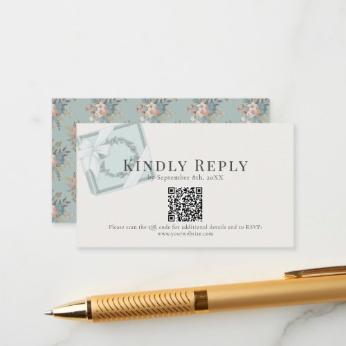 Pistachio Green Gift Box QR code RSVP