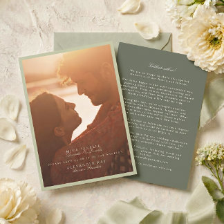 Pistachio Green Photo Wedding Save The Date