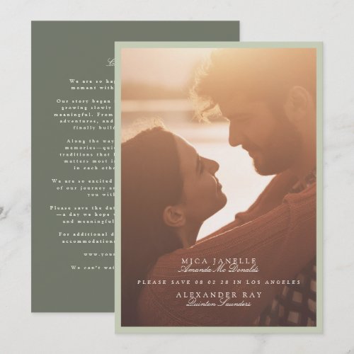 Pistachio Green Photo Wedding Save The Date
