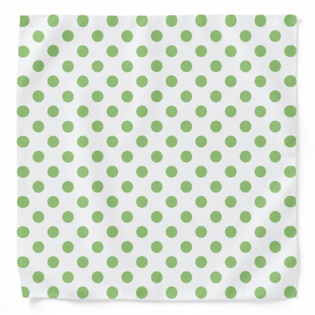 Pistachio Green Polka Dots Circles Bandana (Front)