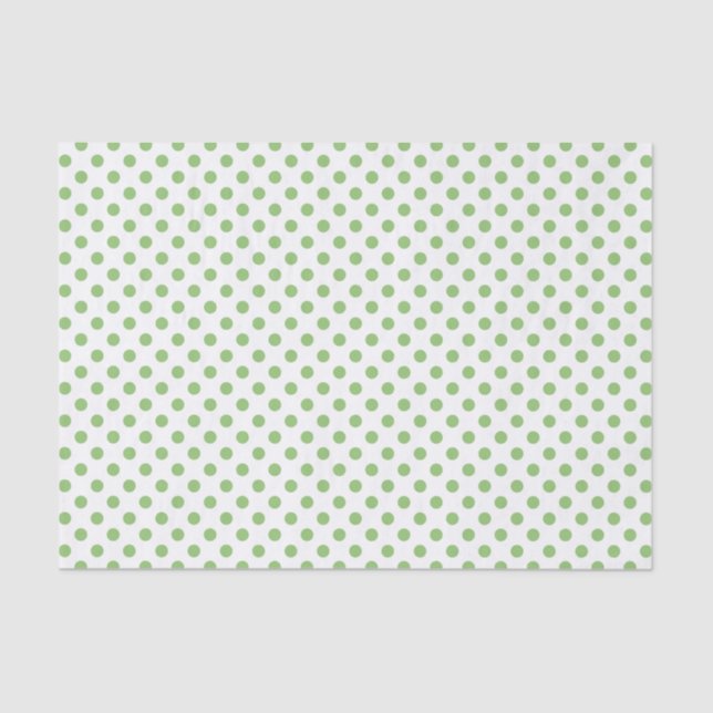 Pistachio Green Polka Dots Circles Tissue Paper (Front)
