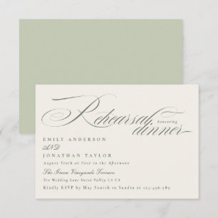 Pistachio Green Rehearsal Dinner Invitation
