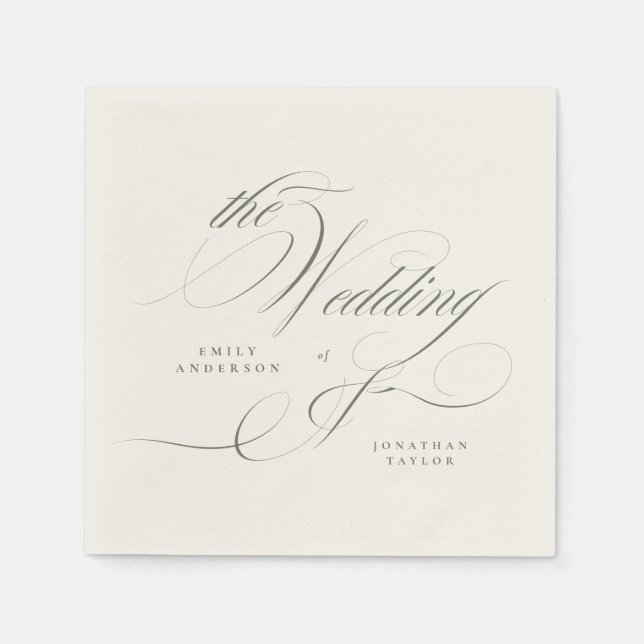 Pistachio Green Wedding Napkins (Front)