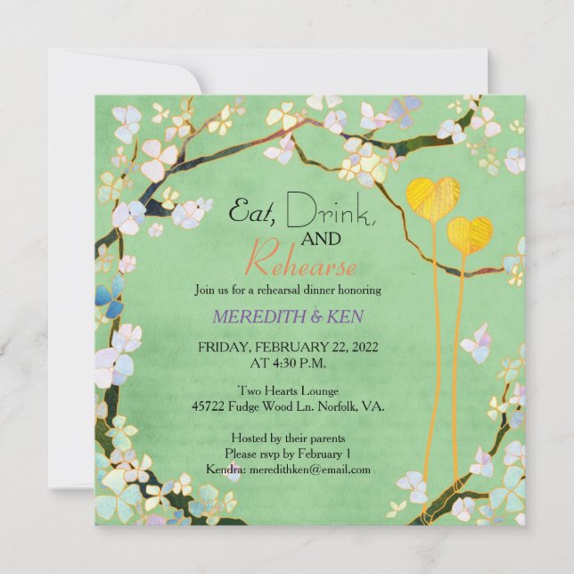 Pistachio Green Wedding Rehearsal Dinner Invitation (Front)