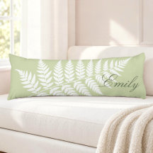 Pistachio Green White Fern Elegant Minimalist