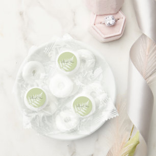Pistachio Green White Fern Wedding Thank You Life Saver® Mints