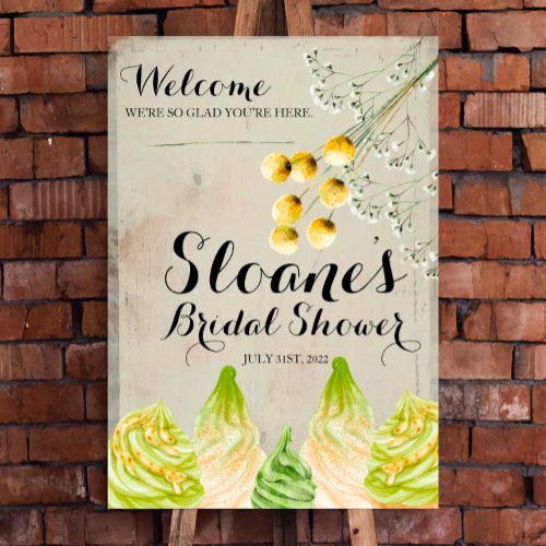 Pistachio Ice Cream Bridal Shower Welcome Sign