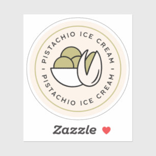 Pistachio ice cream flavor homemade aesthetic sticker