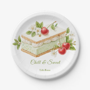 Pistachio Ice Cream Sandwich Day Watercolor Paper Plates