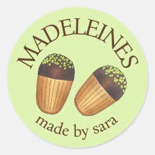 Pistachio Madeleines French Pastry Baked By Classic Round Sticker