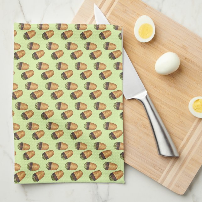Pistachio Madeleines French Pastry Pastries Baking Kitchen Towel (Quarter Fold)