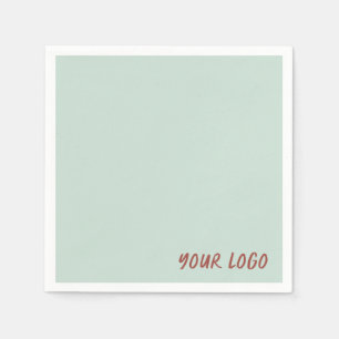 Pistachio Mint Sage Green Minimalist Business Logo Napkins