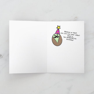 Pistachio Mustache Birthday Holiday Card