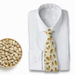 Pistachio Neck Tie<br><div class="desc">A neck tie with pistachio pattern and green polka dots on a light brown background: a perfect gift for a lover of nuts.</div>