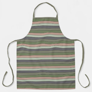 Pistachio Nut Shell Green Peach Purple Stripes Apron