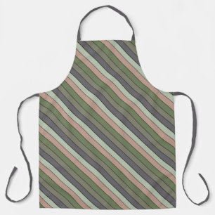 Pistachio Nut Shell Green Peach Purple Stripes Apron