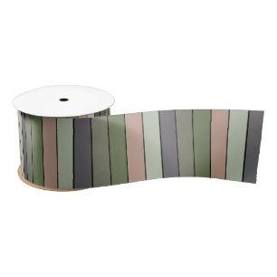 Pistachio Nut Shell Green Peach Purple Stripes Satin Ribbon