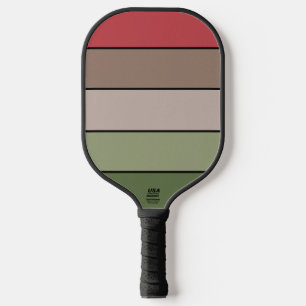 Pistachio Nut Shell Green Red Brown Stripes  Pickleball Paddle