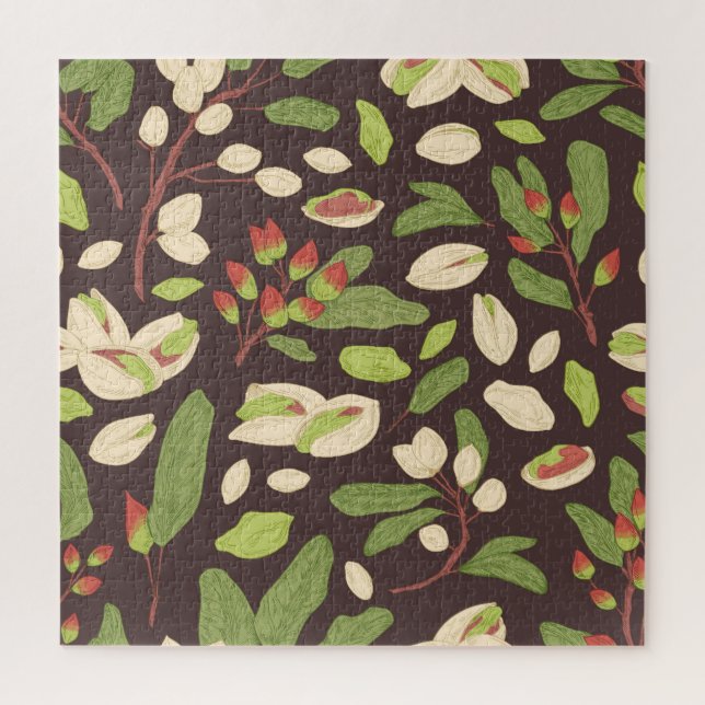 Pistachio Nuts: Black Hand-Drawn Seamless. Jigsaw Puzzle (Vertical)
