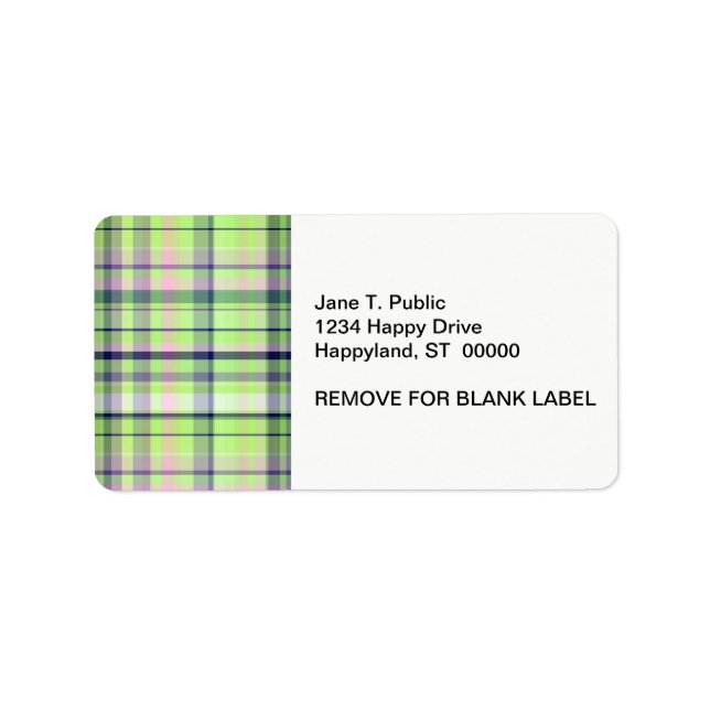 Pistachio Pink Navy Wht Preppy Madras Label (Front)