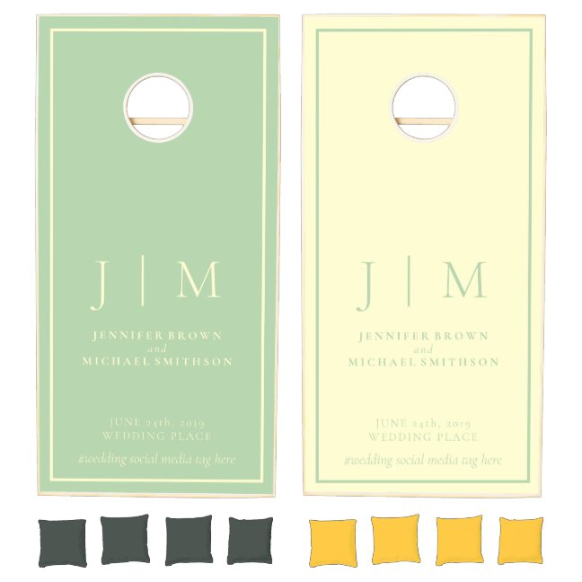 Pistachio Popular Simple Formal Wedding Couple Cornhole Set