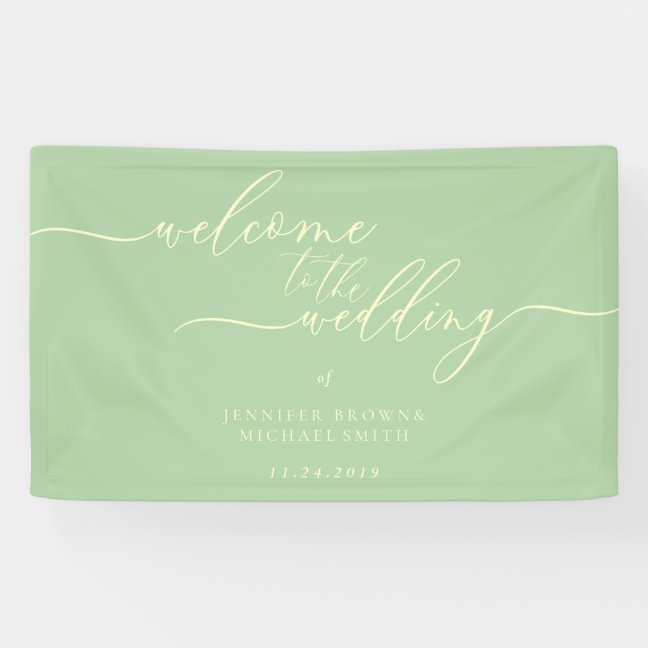 Pistachio Simple Modern Welcome to the Wedding Banner