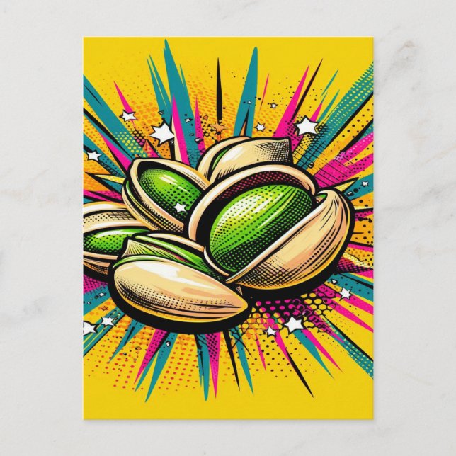 Pistachio super powers postcard (Front)