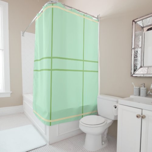 Pistachio Vanilla Geometric Pattern Shower Curtain