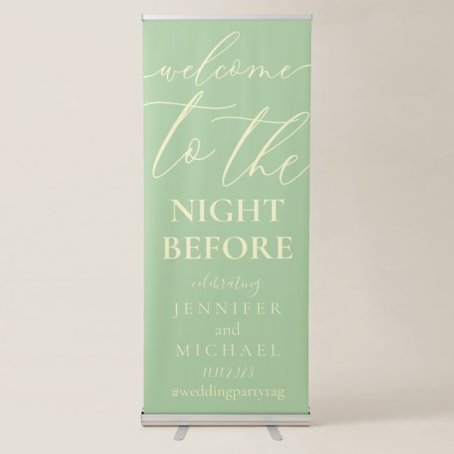 Pistachio Welcome to the wedding rehearsal dinner Retractable Banner