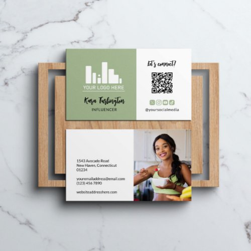 Pistachio Your Logo QR Code Photo Social Media Business Card