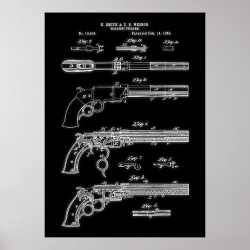 Pistol 1854 patent poster