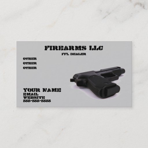 Customizable Pistol Gun Business Card