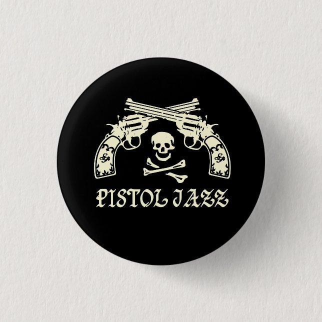 PISTOL JAZZ logo can badge Pinback Button (Front)
