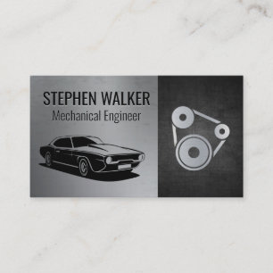 Piston Car Engine Auto Shop Pulley System Business Card