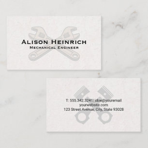 Piston Car Engine Wrenches Business Card